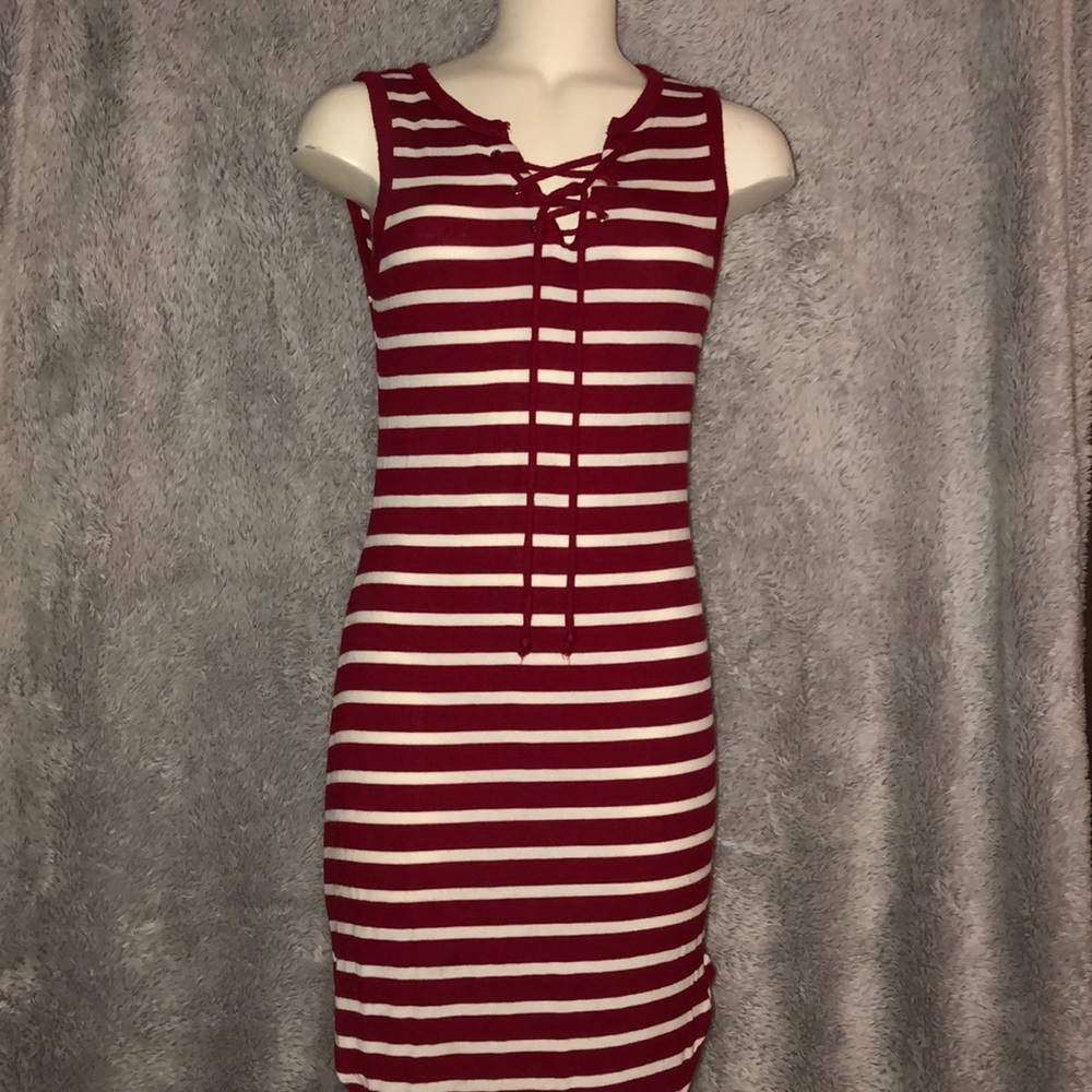 Cute red and white striped summer dress